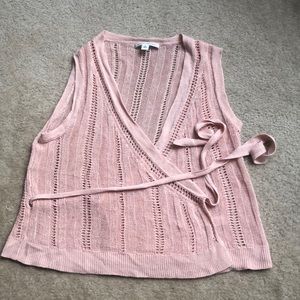 BANANA REPUBLIC silk/lien blend wrap top